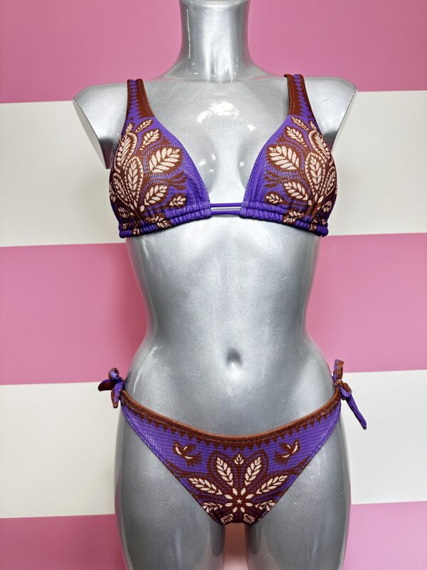 Bikini Triangolo Viola/Marrone